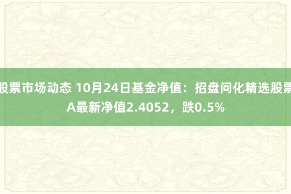 股票市场动态 10月24日基金净值：招盘问化精选股票A最新净值2.4052，跌0.5%