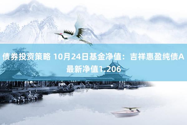 债券投资策略 10月24日基金净值：吉祥惠盈纯债A最新净值1.206