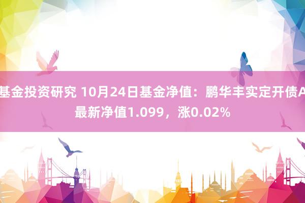 基金投资研究 10月24日基金净值：鹏华丰实定开债A最新净值1.099，涨0.02%