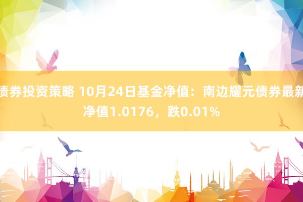 债券投资策略 10月24日基金净值：南边耀元债券最新净值1.0176，跌0.01%