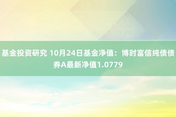 基金投资研究 10月24日基金净值：博时富信纯债债券A最新净值1.0779