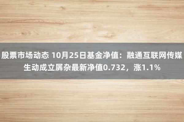 股票市场动态 10月25日基金净值：融通互联网传媒生动成立羼杂最新净值0.732，涨1.1%