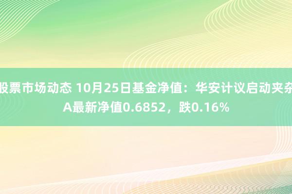 股票市场动态 10月25日基金净值：华安计议启动夹杂A最新净值0.6852，跌0.16%