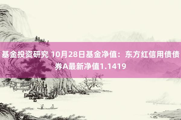 基金投资研究 10月28日基金净值：东方红信用债债券A最新净值1.1419