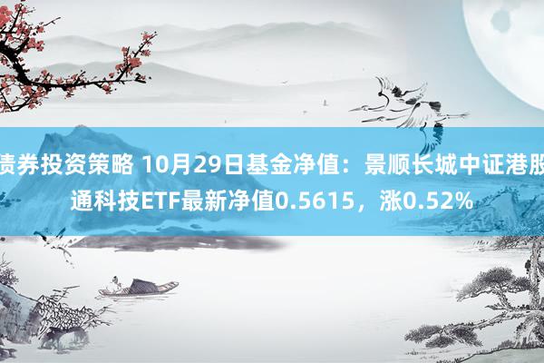 债券投资策略 10月29日基金净值：景顺长城中证港股通科技ETF最新净值0.5615，涨0.52%