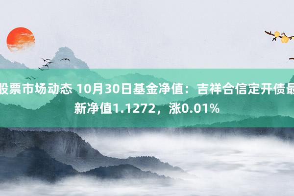 股票市场动态 10月30日基金净值：吉祥合信定开债最新净值1.1272，涨0.01%