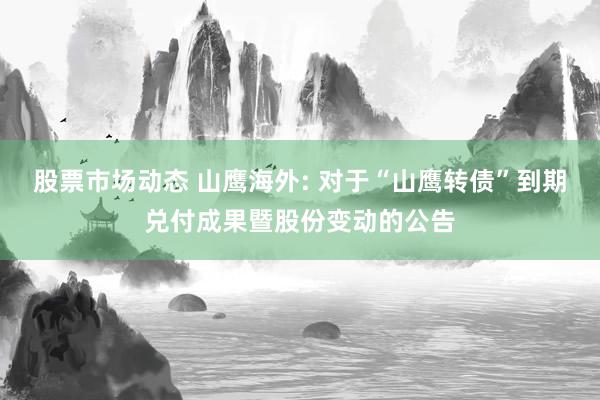 股票市场动态 山鹰海外: 对于“山鹰转债”到期兑付成果暨股份变动的公告