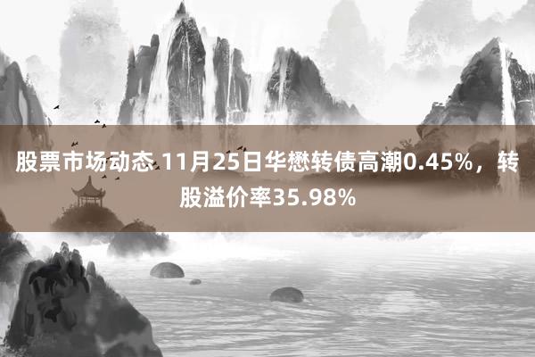 股票市场动态 11月25日华懋转债高潮0.45%，转股溢价率35.98%