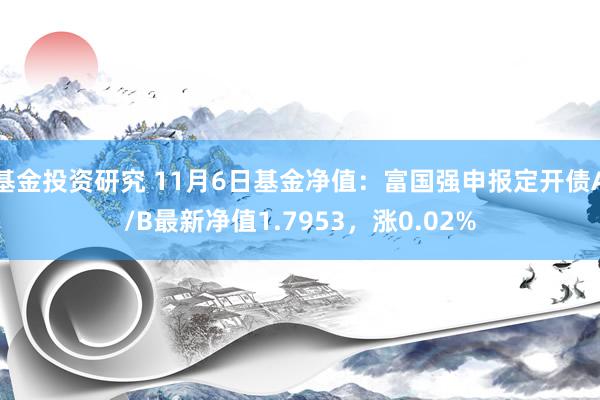 基金投资研究 11月6日基金净值：富国强申报定开债A/B最新净值1.7953，涨0.02%