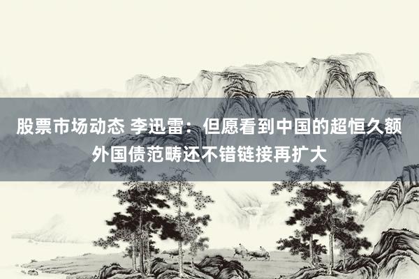 股票市场动态 李迅雷：但愿看到中国的超恒久额外国债范畴还不错链接再扩大