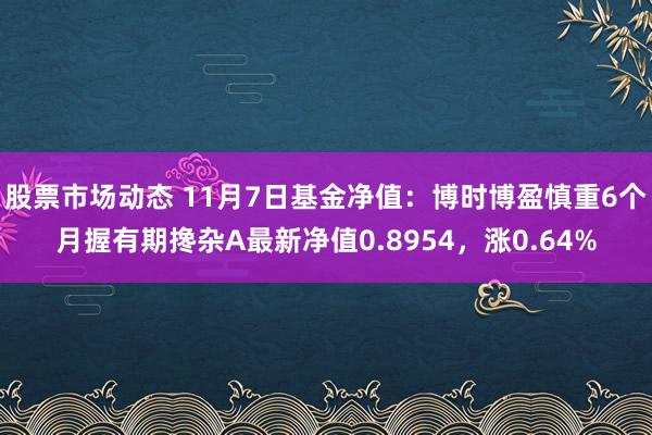 股票市场动态 11月7日基金净值：博时博盈慎重6个月握有期搀杂A最新净值0.8954，涨0.64%