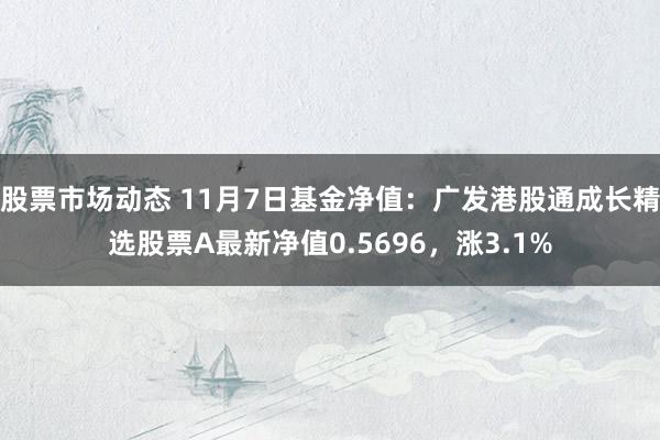 股票市场动态 11月7日基金净值：广发港股通成长精选股票A最新净值0.5696，涨3.1%