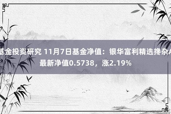 基金投资研究 11月7日基金净值：银华富利精选搀杂A最新净值0.5738，涨2.19%