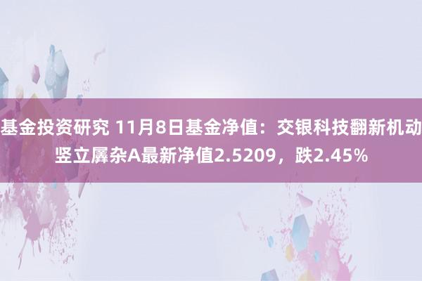 基金投资研究 11月8日基金净值：交银科技翻新机动竖立羼杂A最新净值2.5209，跌2.45%