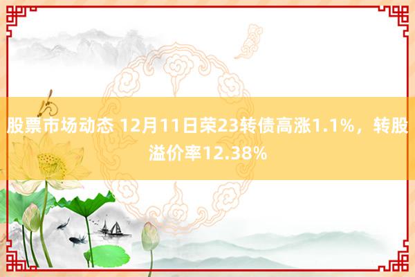 股票市场动态 12月11日荣23转债高涨1.1%，转股溢价率12.38%