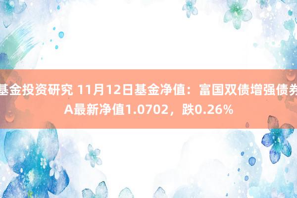 基金投资研究 11月12日基金净值：富国双债增强债券A最新净值1.0702，跌0.26%