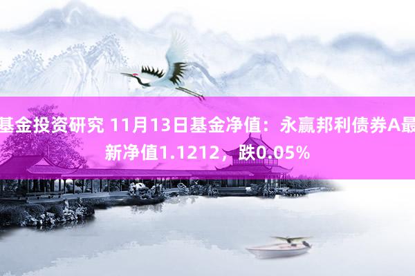 基金投资研究 11月13日基金净值：永赢邦利债券A最新净值1.1212，跌0.05%