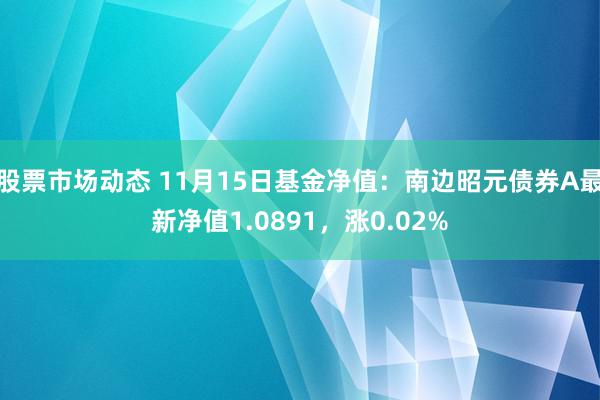 股票市场动态 11月15日基金净值：南边昭元债券A最新净值1.0891，涨0.02%