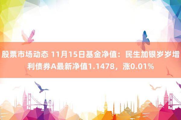 股票市场动态 11月15日基金净值：民生加银岁岁增利债券A最新净值1.1478，涨0.01%