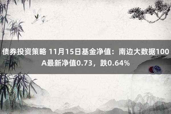 债券投资策略 11月15日基金净值：南边大数据100A最新净值0.73，跌0.64%