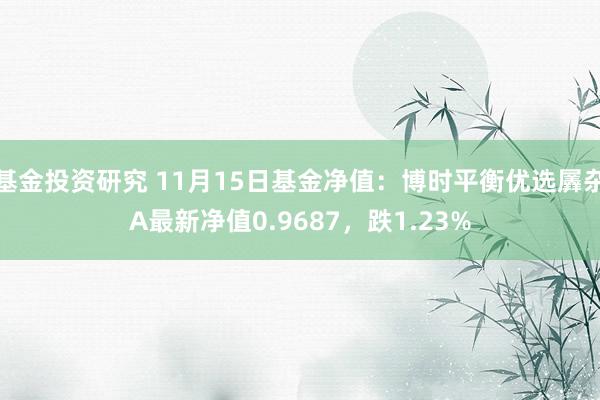 基金投资研究 11月15日基金净值：博时平衡优选羼杂A最新净值0.9687，跌1.23%