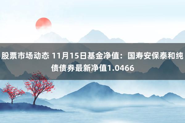 股票市场动态 11月15日基金净值：国寿安保泰和纯债债券最新净值1.0466