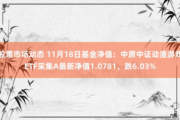 股票市场动态 11月18日基金净值：中原中证动漫游戏ETF采集A最新净值1.0781，跌6.03%