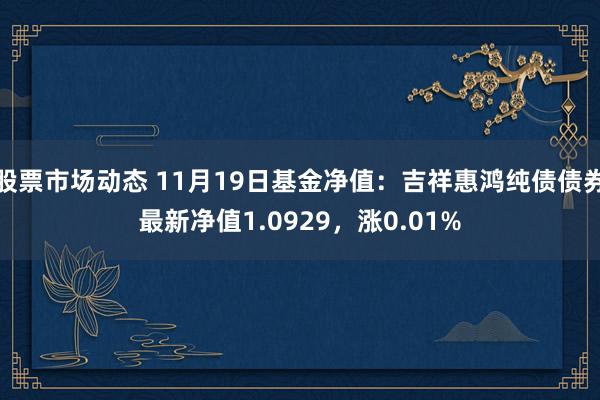 股票市场动态 11月19日基金净值：吉祥惠鸿纯债债券最新净值1.0929，涨0.01%