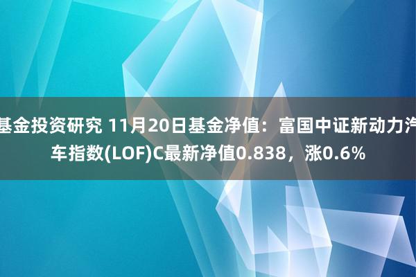 基金投资研究 11月20日基金净值：富国中证新动力汽车指数(LOF)C最新净值0.838，涨0.6%