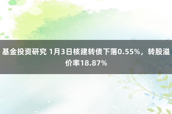 基金投资研究 1月3日核建转债下落0.55%，转股溢价率18.87%