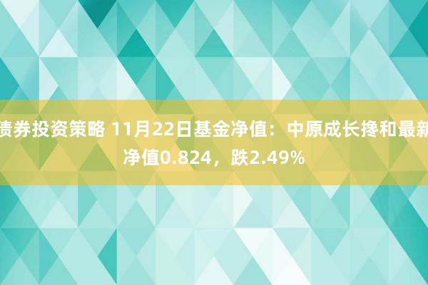 债券投资策略 11月22日基金净值：中原成长搀和最新净值0.824，跌2.49%