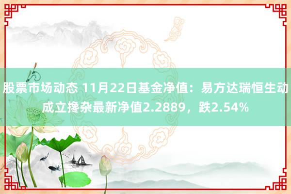 股票市场动态 11月22日基金净值：易方达瑞恒生动成立搀杂最新净值2.2889，跌2.54%