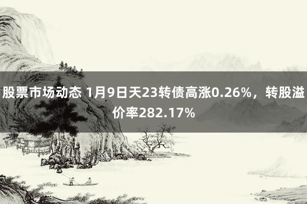 股票市场动态 1月9日天23转债高涨0.26%，转股溢价率282.17%