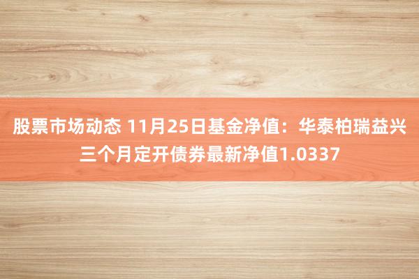 股票市场动态 11月25日基金净值：华泰柏瑞益兴三个月定开债券最新净值1.0337