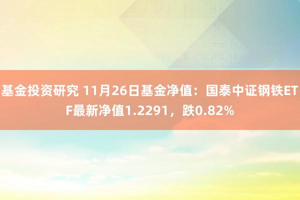 基金投资研究 11月26日基金净值：国泰中证钢铁ETF最新净值1.2291，跌0.82%